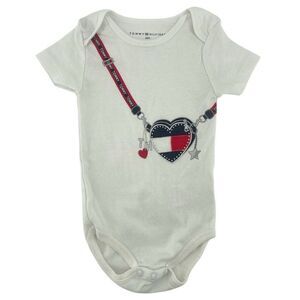 Tommy Hilfiger Baby Girl’s Bright White Graphic Short Sleeve Bodysuit 18M